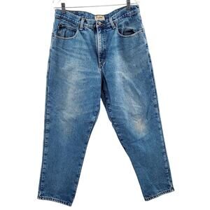 Vintage L.L. Bean Blue 5-Pocket Flannel Lined Med Wash Denim Jeans Men's 36 x 29